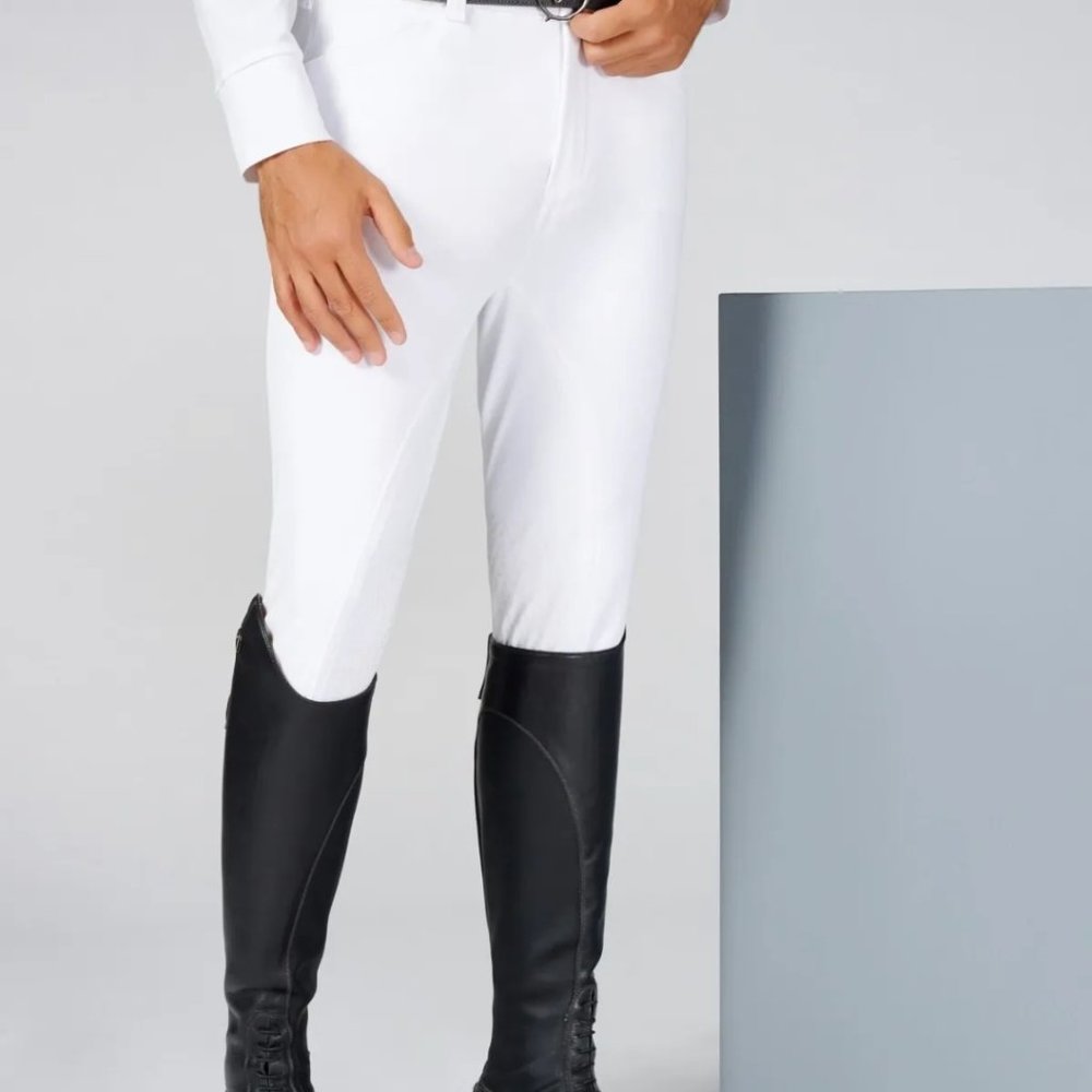 AA Sidney Mens Knee Patch Breeches White